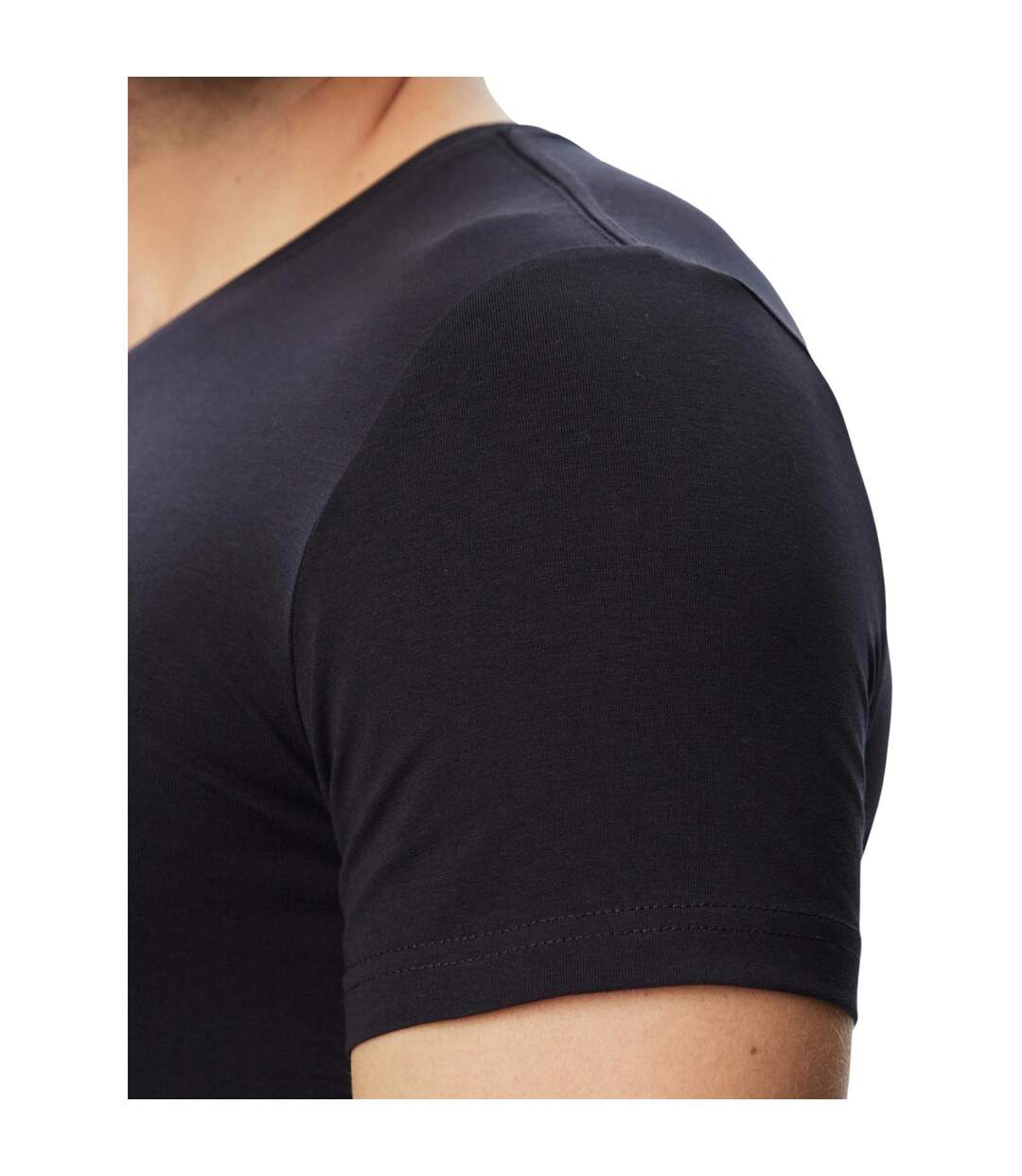 Mens Cotton Extra-slim T-shirt Navy Blue Guess-4