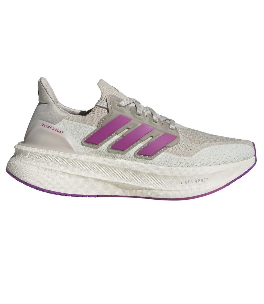 Womens/ladies Ultraboost 5 Running Shoes Aluminium Grey Purple Ivory Adidas-1
