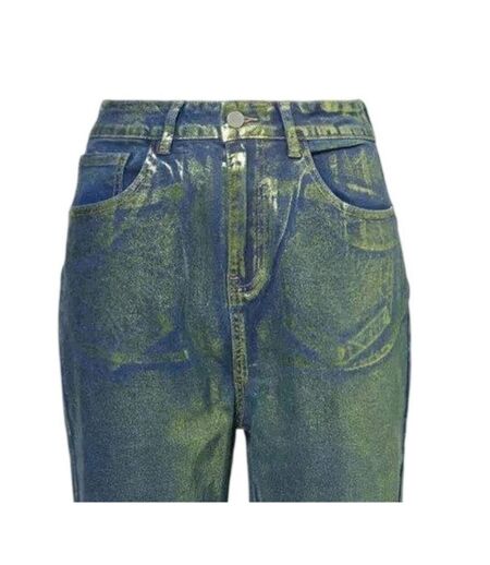 Jean Motif/style Métallisé Lupe Femme Vert AmyLynn