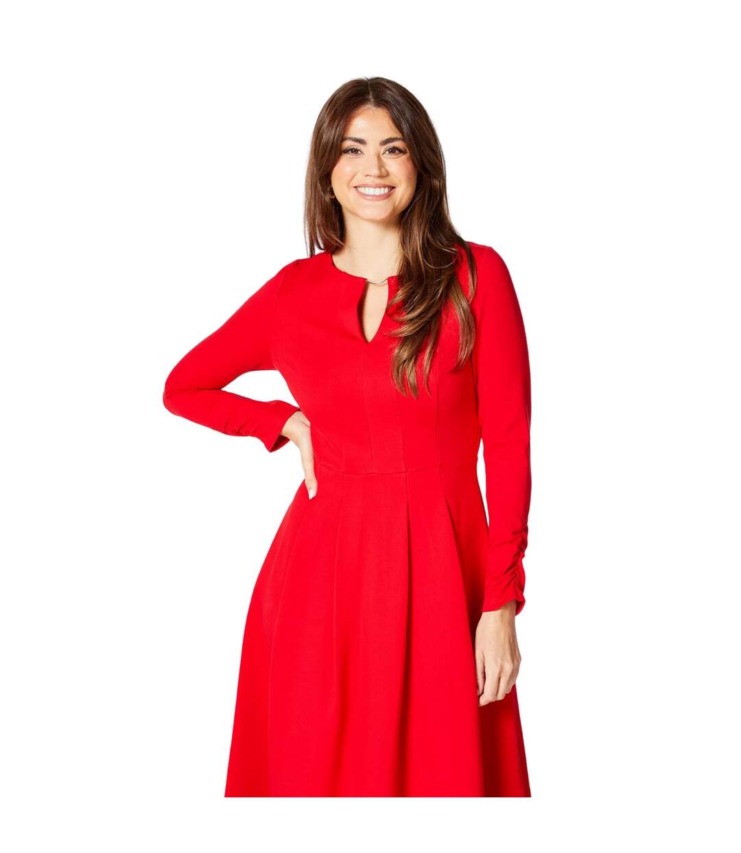 Robe mi-longue femme rouge Principles-3