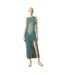 Womens/ladies Denim Distressed Hem Maxi Dress Blue The Ragged Priest-4