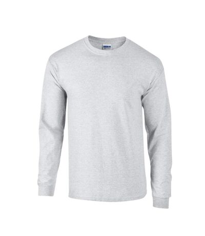 Unisex Adult Plain Ultra Cotton Long-sleeved T-shirt Ash Gildan