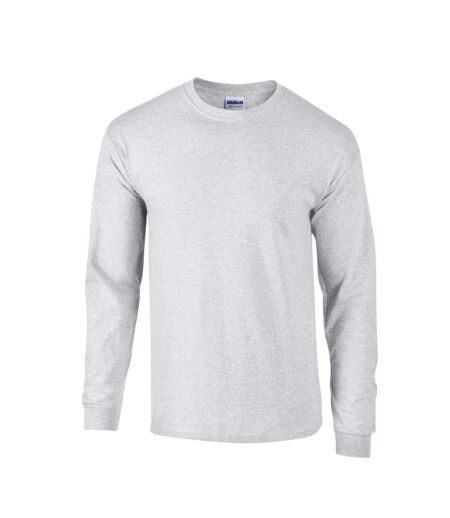 Unisex Adult Plain Ultra Cotton Long-sleeved T-shirt Ash Gildan