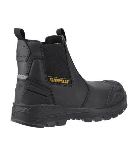 Mens Striver Xl Grain Leather Safety Boots Black Yellow Caterpillar