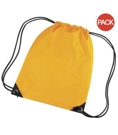 Lot de 2  Sac de gym 11 litres taille unique or Bagbase