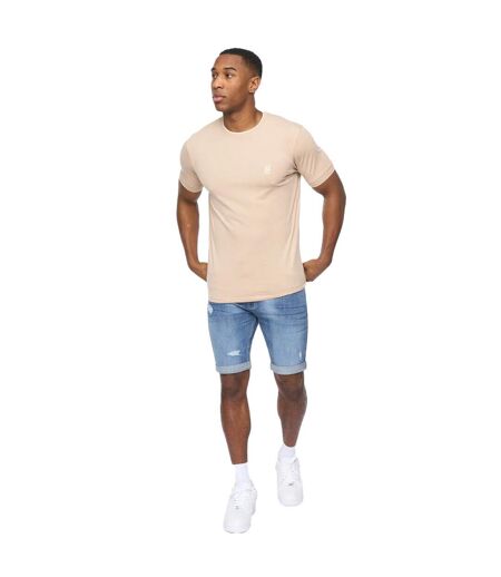 T-shirt Einstip Homme Beige Gris Chiné Crosshatch
