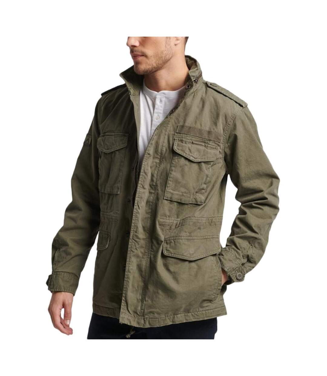 Veste Kaki Homme Superdry Military M65 Jacket - L-1