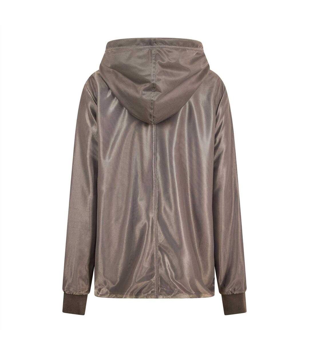 Womens/ladies Metallic Hooded Jacket Purple Puma-2