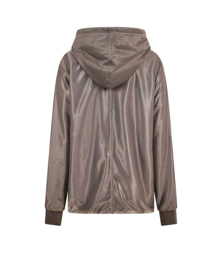 Womens/ladies Metallic Hooded Jacket Purple Puma