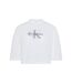 Womens/ladies Oversized Crop T-shirt Bright White Calvin Klein-1