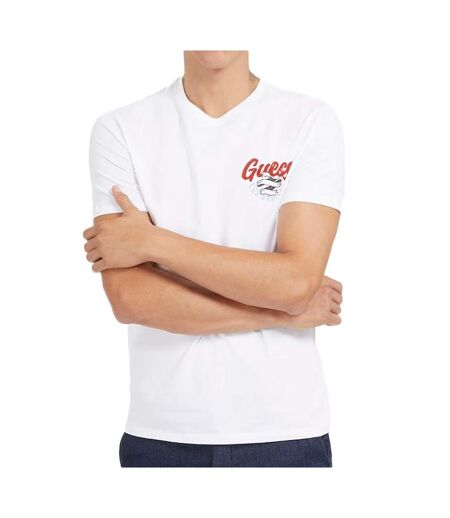 T-shirt Blanc Homme Guess Italic - L