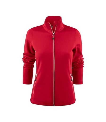 Womens/ladies Powerslide Zipped Sweat Jacket Red Printer RED