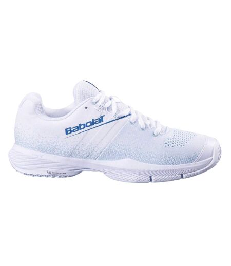 Womens/ladies Sensa Tennis Shoes White Cool Blue Babolat