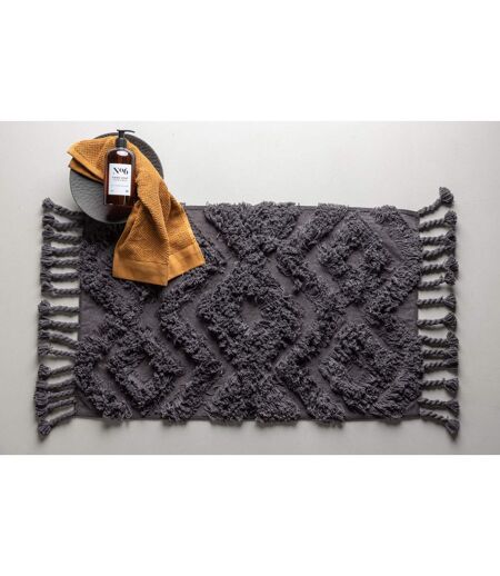Tapis de Salle de Bain Hilma 50x80cm Gris Foncé