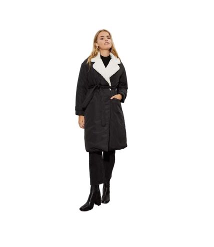 Dorothy Perkins Womens Borg Padded Longline Coat