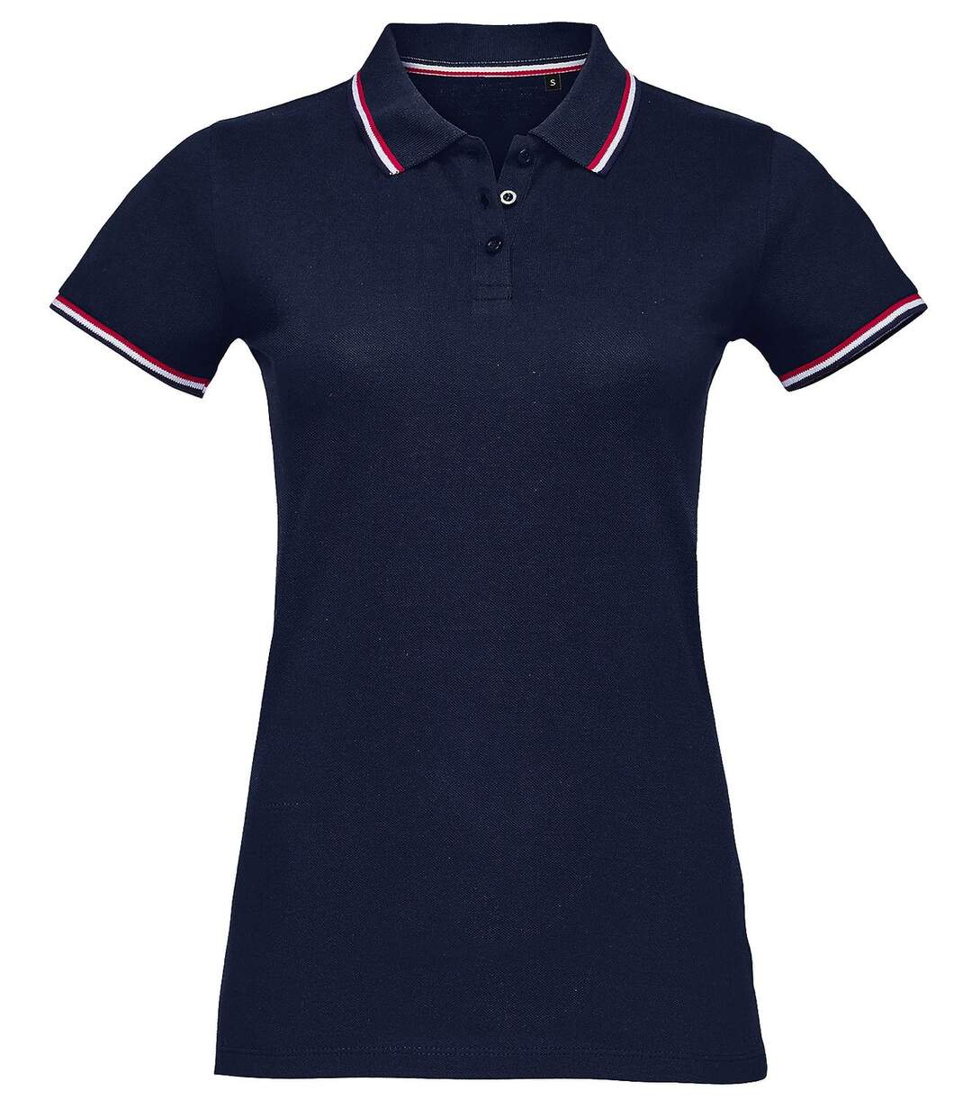 Polo homme liseret bleu blanc rouge - 02950 - bleu marine-2