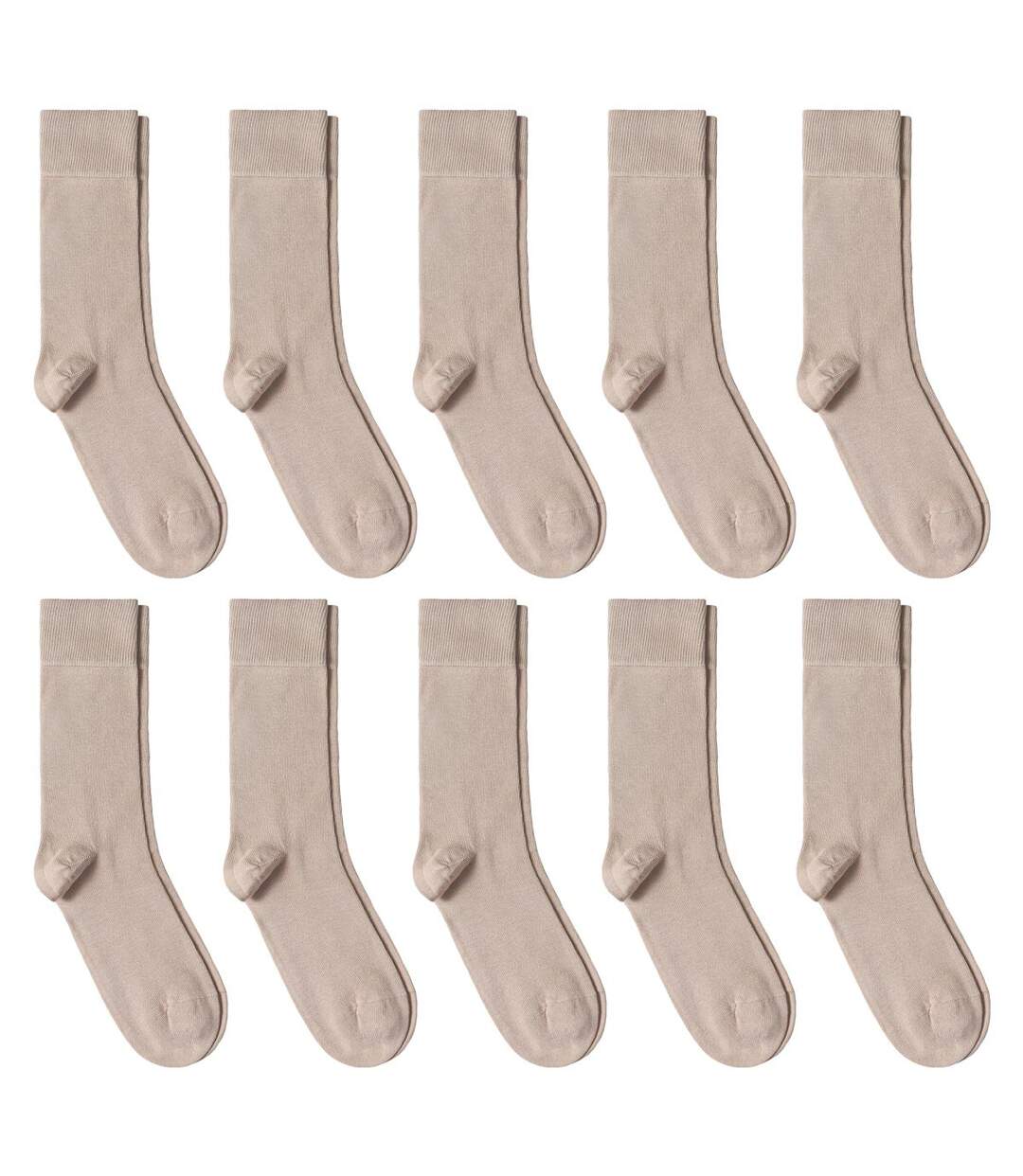 Chaussettes jersey unies – Lot 10 paires  - Fabriqué en UE