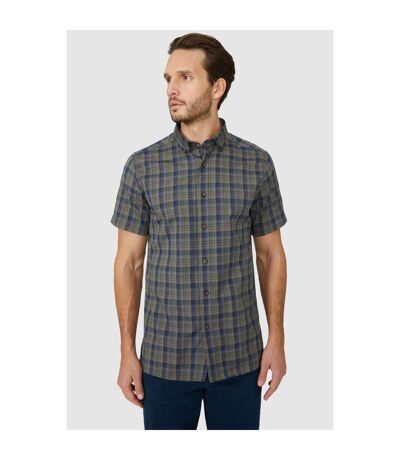 Mantaray Mens Overcheck Shirt (Orange)
