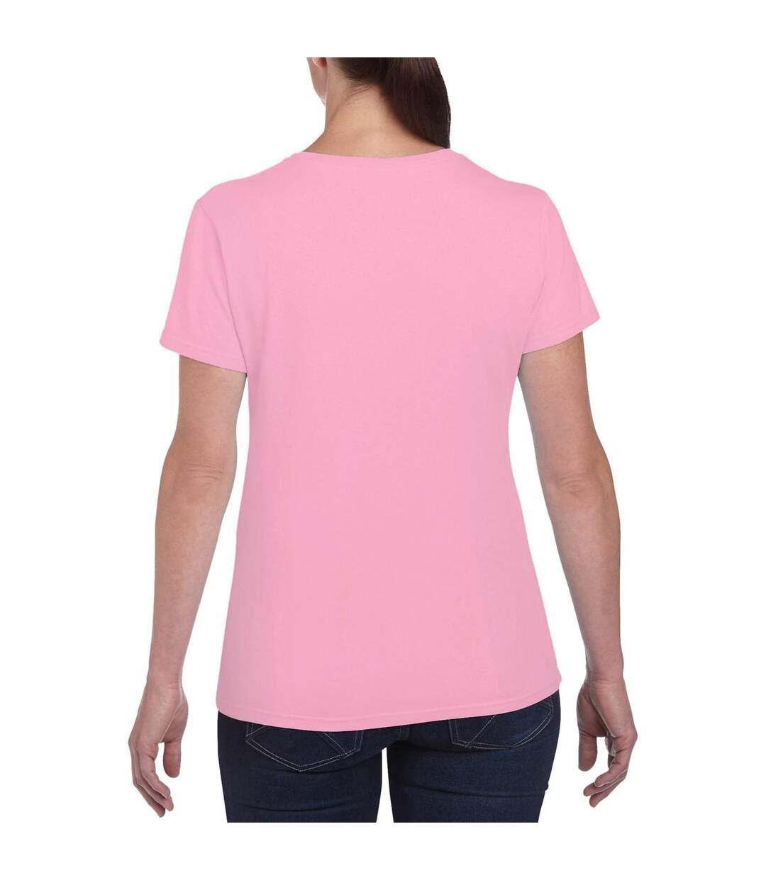 T-shirt À Manches Courtes Coupe Féminine Femme Rose Clair Gildan-3