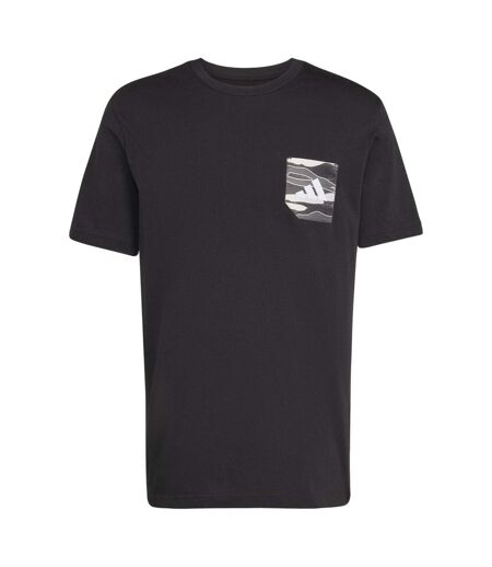Mens Camo Chest Pocket T-shirt Black Adidas