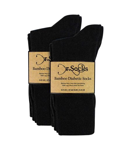 8 Pairs Ladies Bamboo Diabetic Socks | Soft Non Binding Comfort Socks