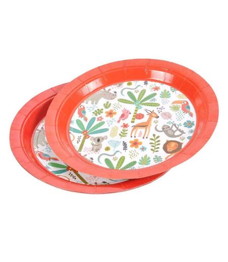 Lot de 6 Assiettes en Carton Explorateur II 18cm Orange