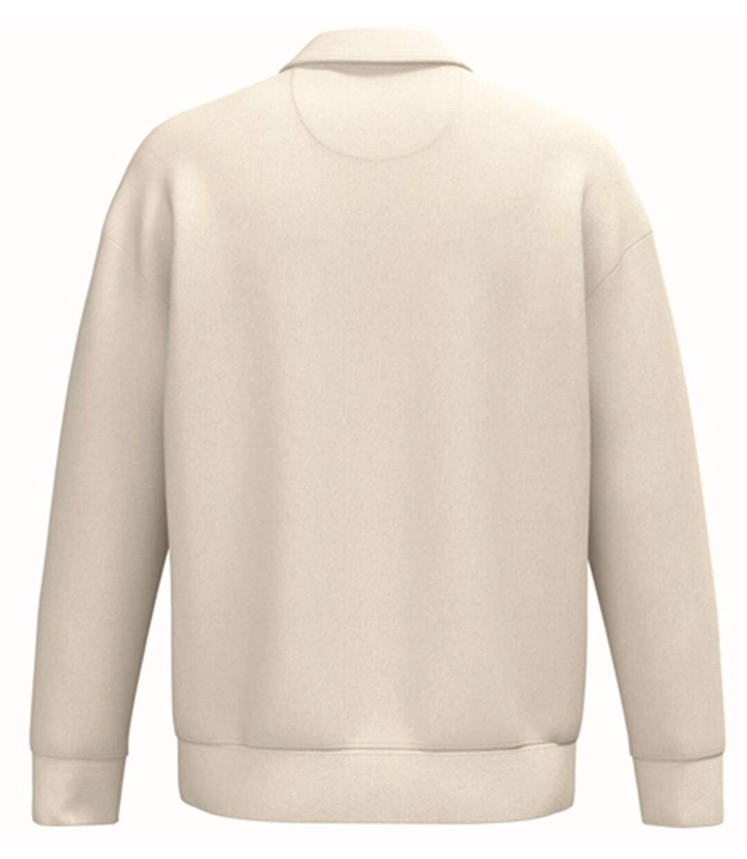 Sweat col polo quart zip - Unisexe - PAT432 - beige ivoire-2