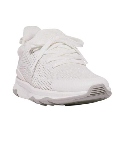 Womens/ladies Ffx Knitted Trainers White Grey Fit Flop