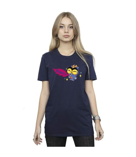 Disney Womens/Ladies Big Hero 6 Baymax Fred Fired Up Cotton Boyfriend T-Shirt (Bleu marine) - UTBI15819