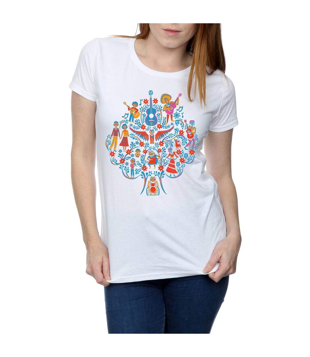 Disney - T-shirt COCO TREE PATTERN - Femme (Blanc) - UTBI14325-3