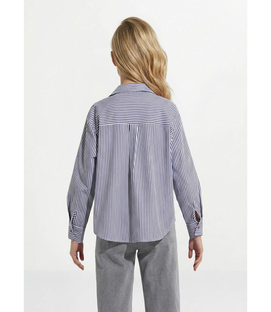 Chemise boutonnée en denim rayé-2