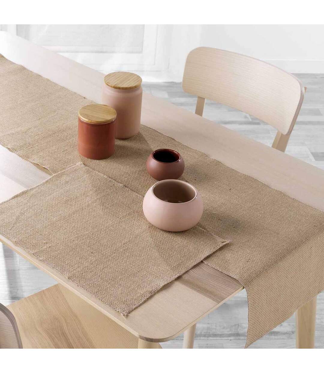 Lot de 2 Sets de Table en Jute Leny 33x45cm Beige-2