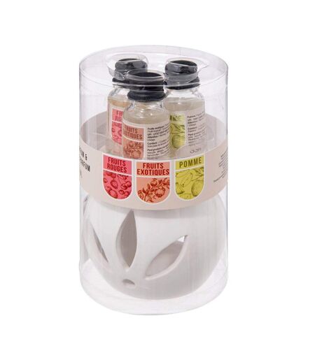 Brûle-Parfum & 3 Flacons d'Huiles Pura 10ml Fruits