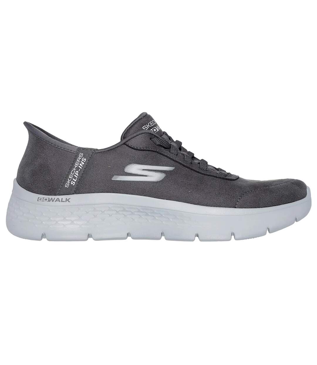 Womens/ladies go walk flex mali trainers charcoal Skechers-3