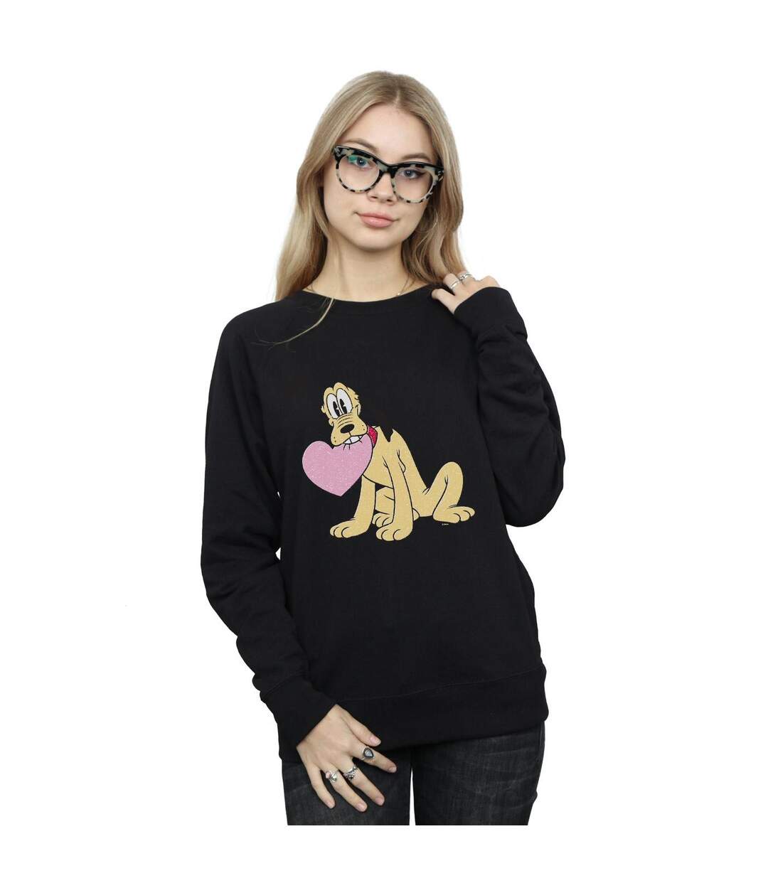 Disney Sweatshirt Pluto Love Heart Femme/Ladies (Noir) - UTBI27737-2