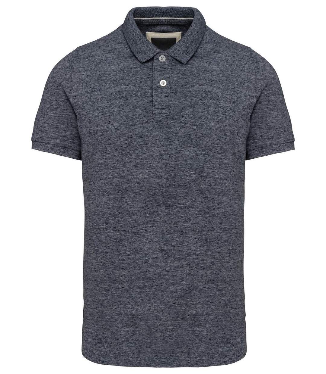 Polo vintage manches courtes - Homme - KV2206 - bleu nuit chiné-1