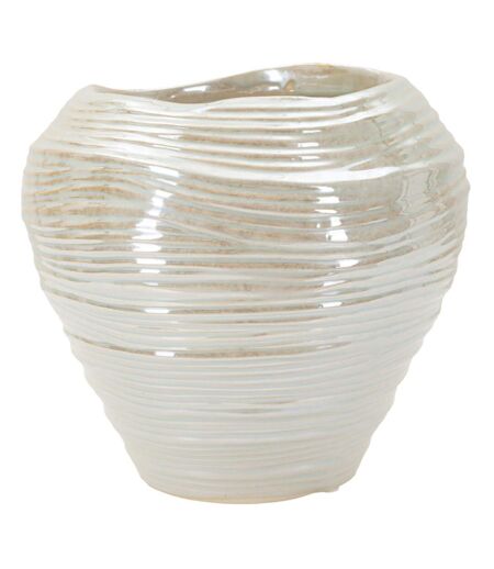 Vase Rond en Céramique Perly 22cm Blanc