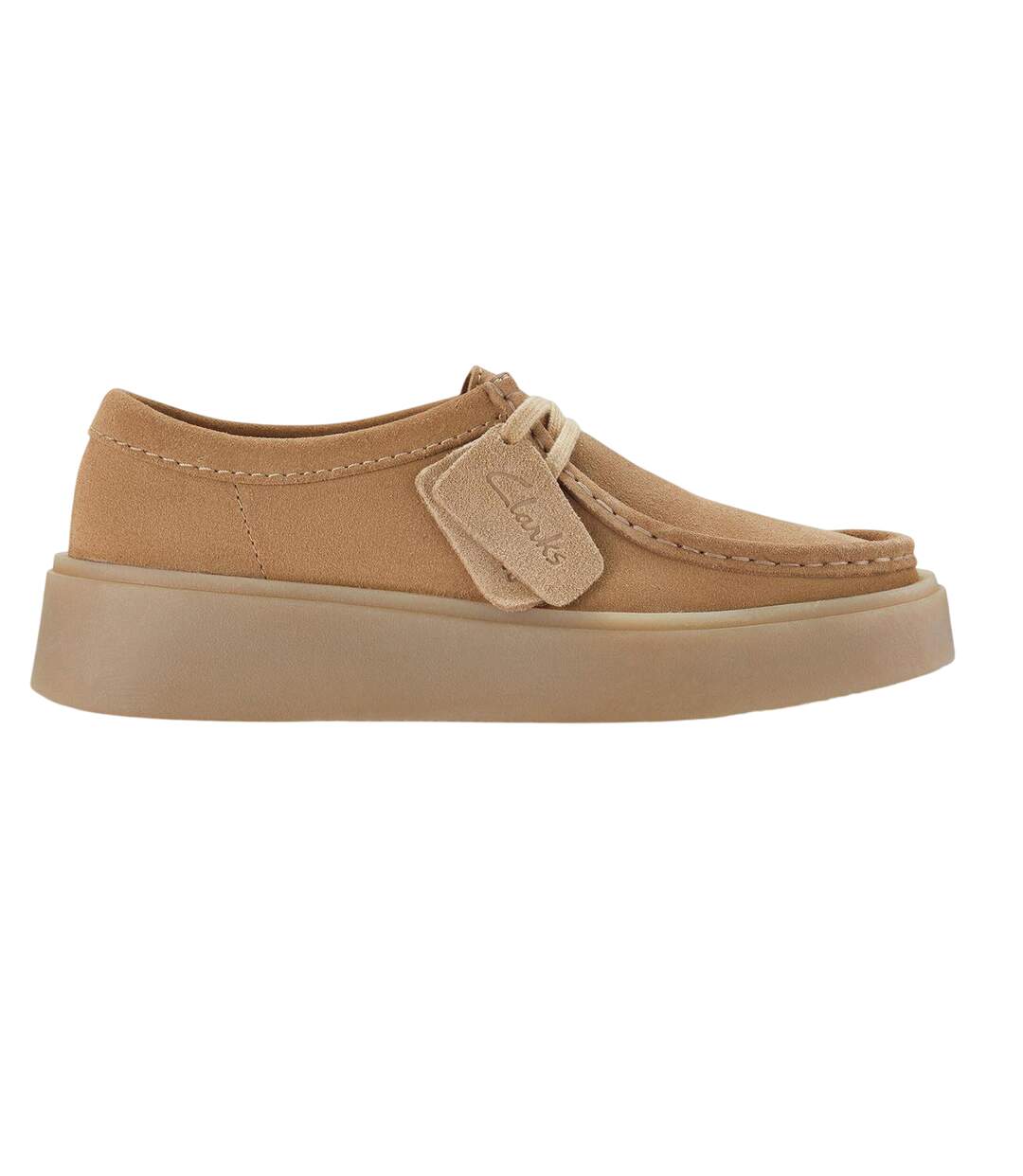Mens Suede Platform Shoes Dark Sand Clarks-1