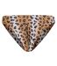 Womens/ladies Leopard Print Reversible Bikini Bottoms Black Brown Brave Soul-3