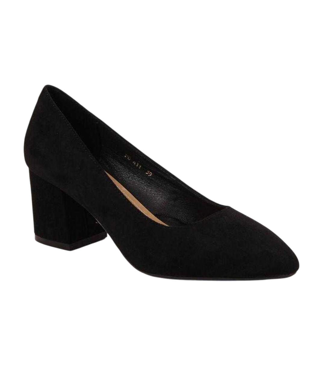 Womens/ladies Block Heel Pumps Black Sergio Leone-2