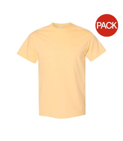 Lot de 5  t-shirts manches courtes hommes jaune pâle Gildan