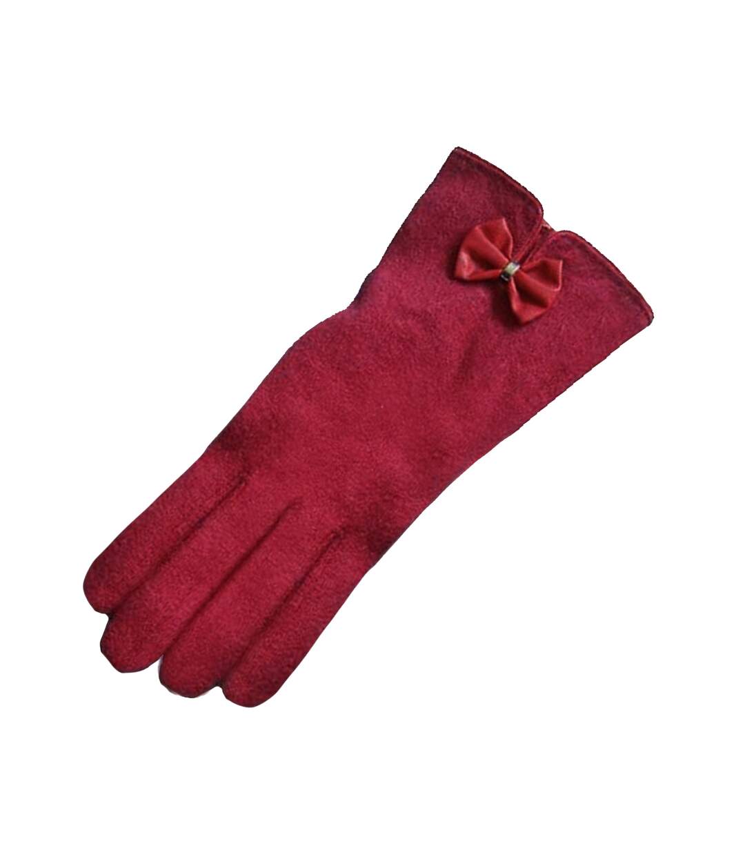 Eastern Counties - Gants en cuir et laine mélangée pour femmes (Vin) - UTEL175