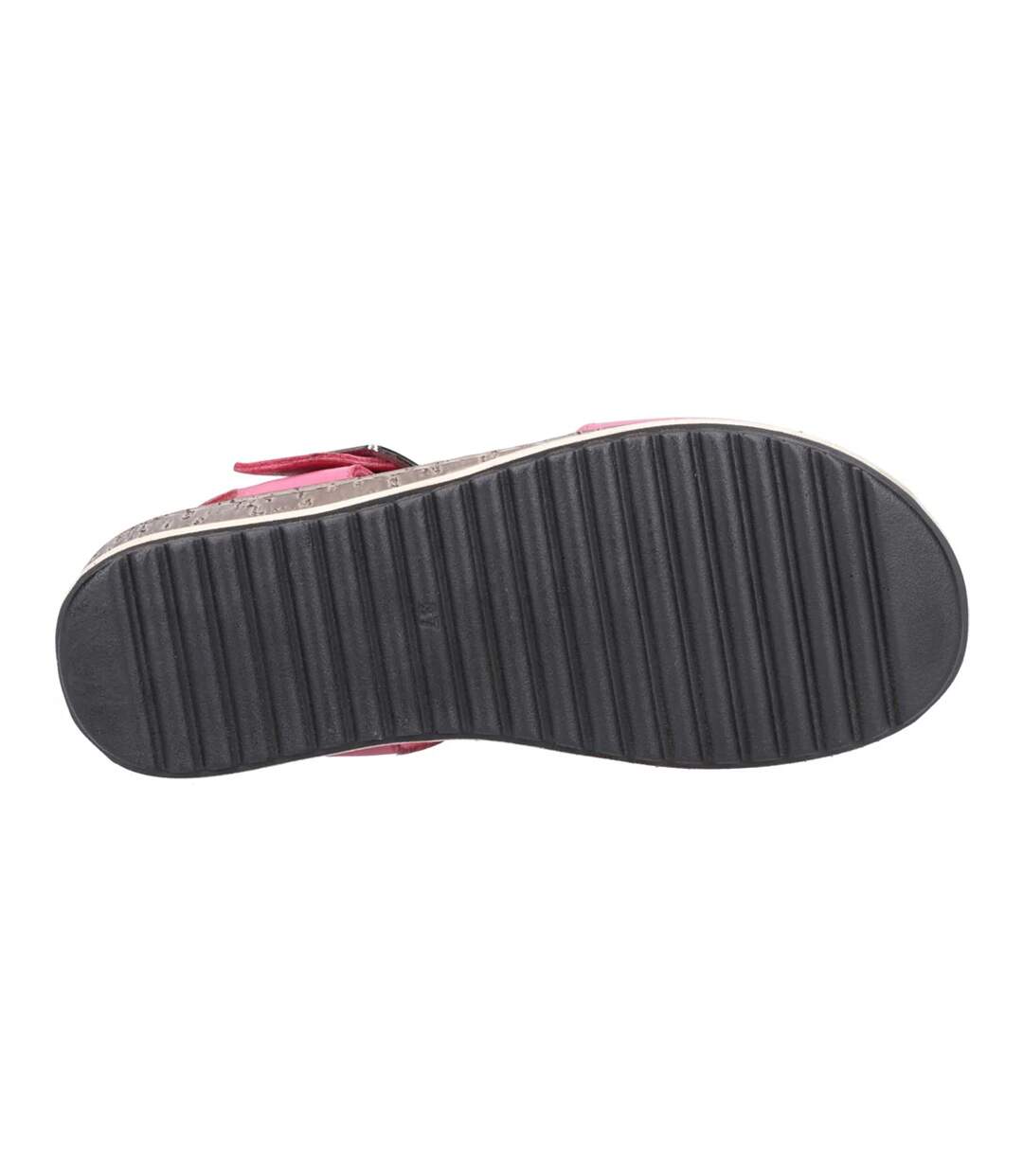 Womens/ladies ellie leather wedge sandals pink Hush Puppies-4