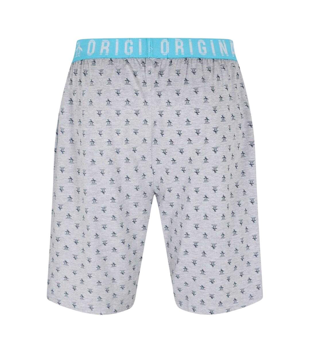 Short De Pyjama Motif/style Logo Partout Homme Gris Original Penguin-2