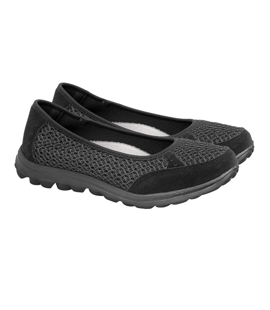 Boulevard Womens/Ladies Slip On Memory Foam Shoes (Black) - UTDF1338-2