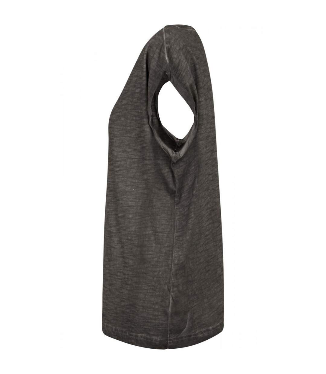 T-shirt Motif/style Teinture Par Pulvérisation Femme Gris Foncé Build Your Brand-4