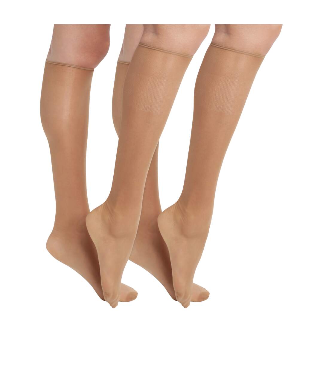 Lot de 2 paires de Mi-Bas Voile Brillant Transparent 15D Sublim-1