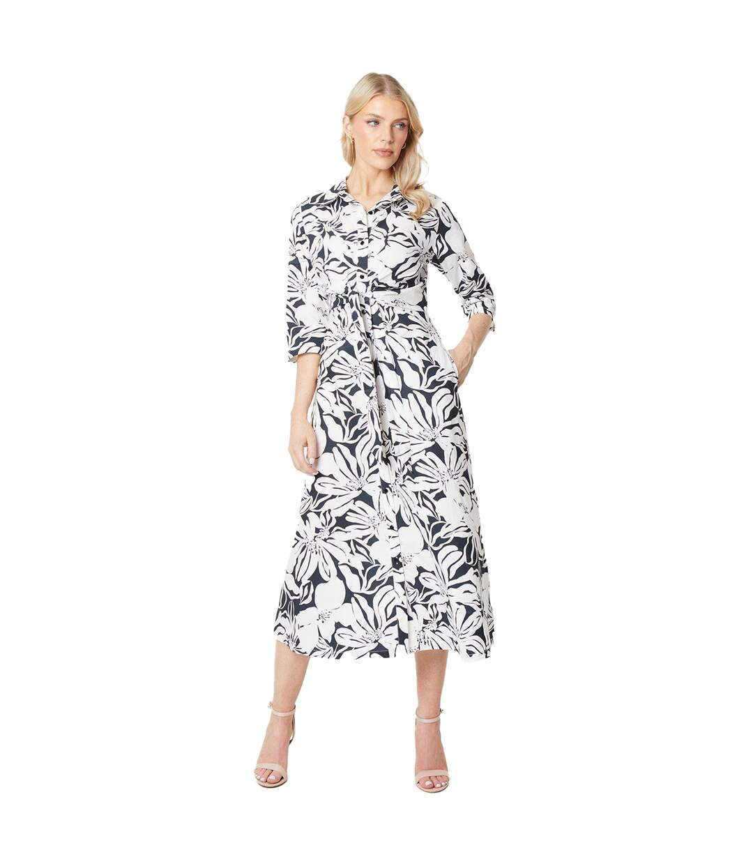 Robe chemisier mi-longue femme monochrome Principles