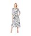 Womens/ladies floral front tie midi shirt dress monochrome Principles