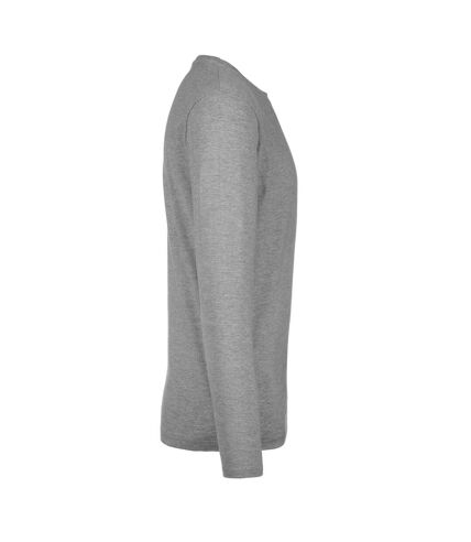 B&C Mens #E190 Cotton Blend Long-Sleeved T-Shirt (Sports Gray)